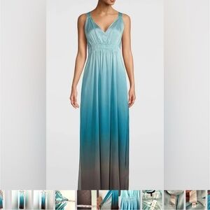 NWT White House Black Market Teal Ombre Maxi Dress